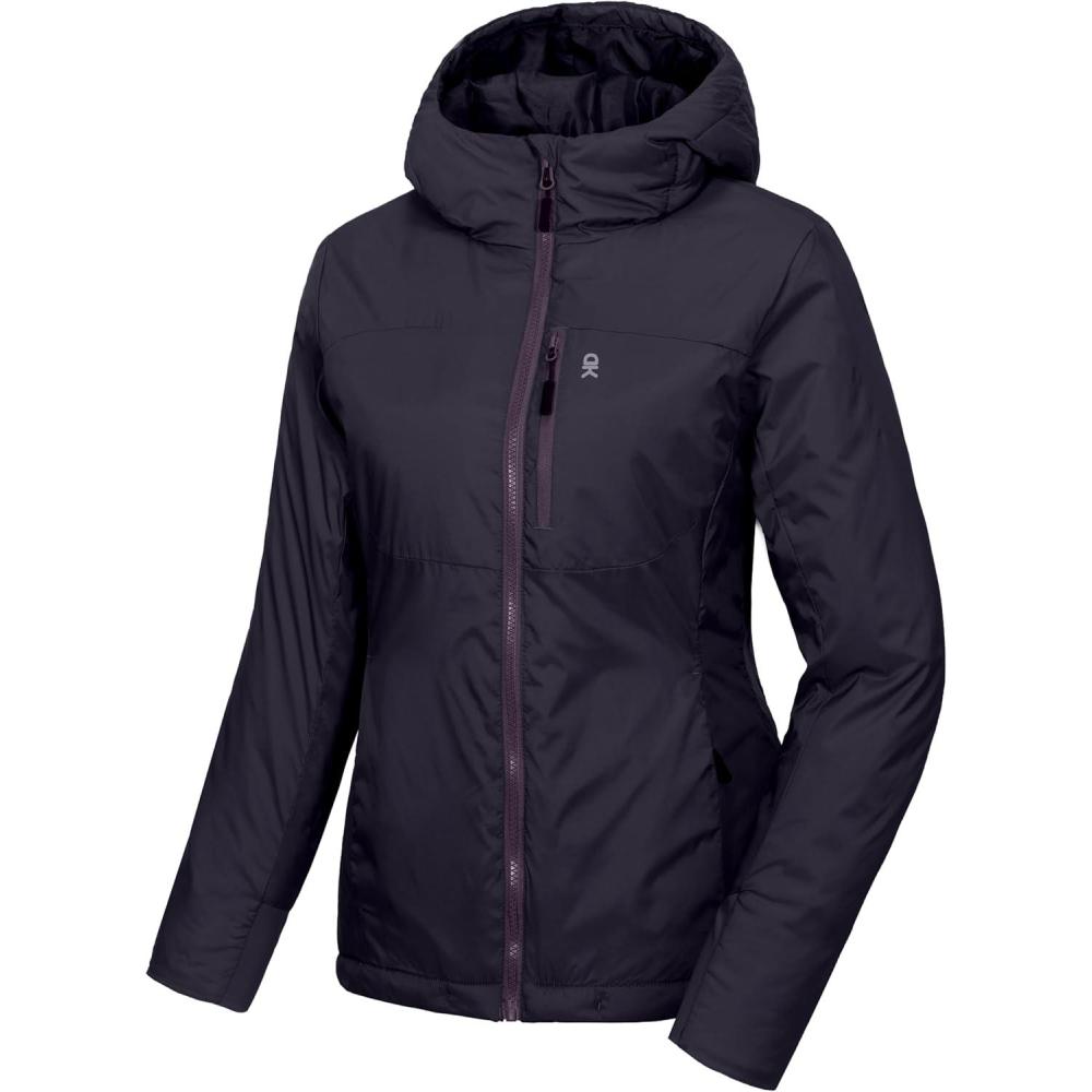 imageLittle Donkey Andy Womens Puffer Jacket Lightweight Windproof Warm for Hiking Travel Ski with Recycled InsulationPurple