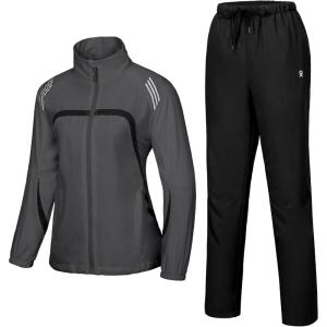 Little Donkey Andy Women Track Suits 2 Piece Set Full Zip-Up Jogger Tracksuit Set Lightweight Running Suits with Zip Pockets(Gray)