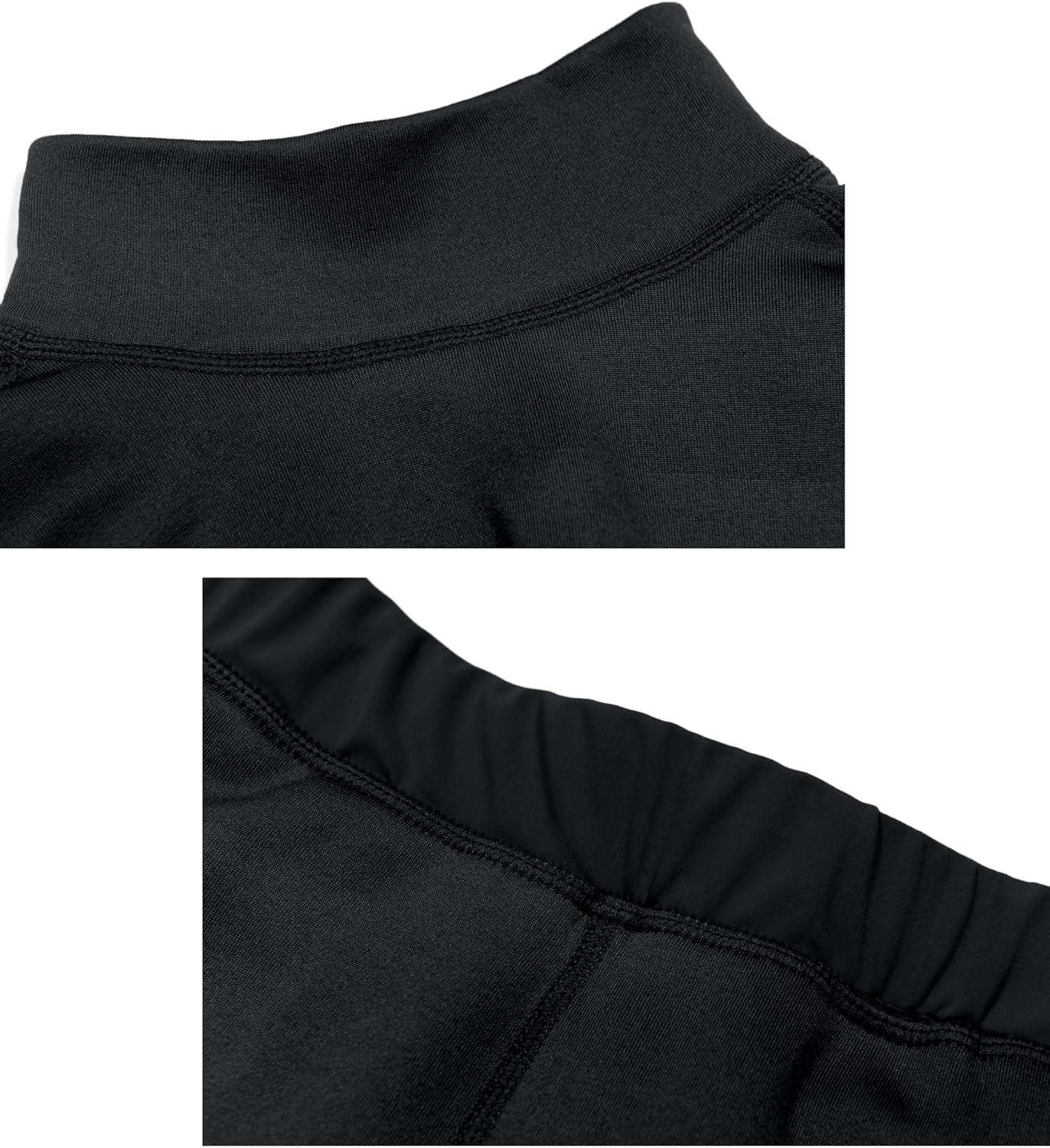 imageDasawamedh Womens Fleece Thermal Underwear Set Lightweight Warm Base Layers Long Johns for Hiking Skiing DivingA Black