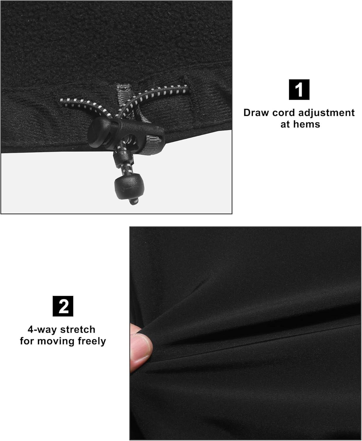 imageLittle Donkey Andy Mens Lightweight Fleece Softshell Vest Windproof Sleeveless Jacket Outerwear with Zipper PocketsBlack