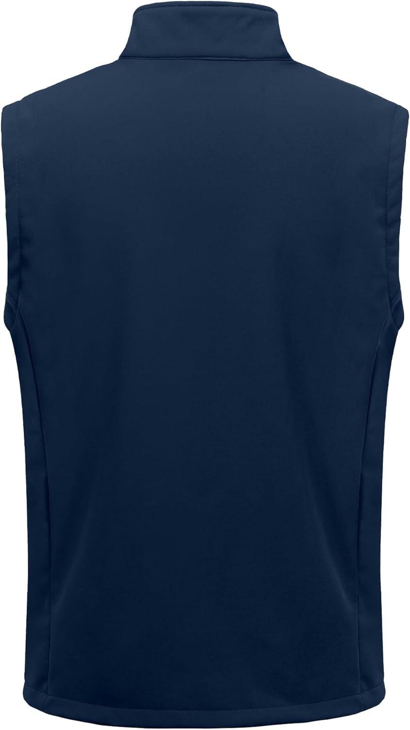 imageLittle Donkey Andy Mens Lightweight Fleece Softshell Vest Windproof Sleeveless Jacket Outerwear with Zipper PocketsBlue