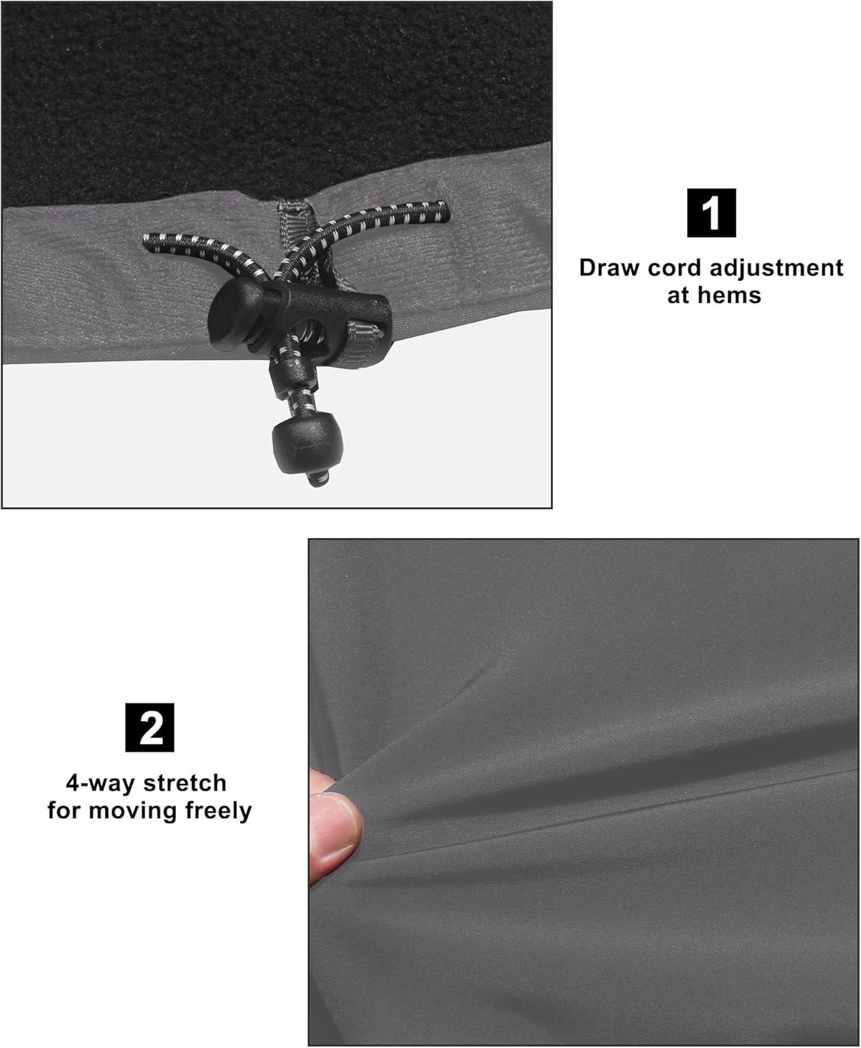 imageLittle Donkey Andy Mens Lightweight Fleece Softshell Vest Windproof Sleeveless Jacket Outerwear with Zipper PocketsGrey