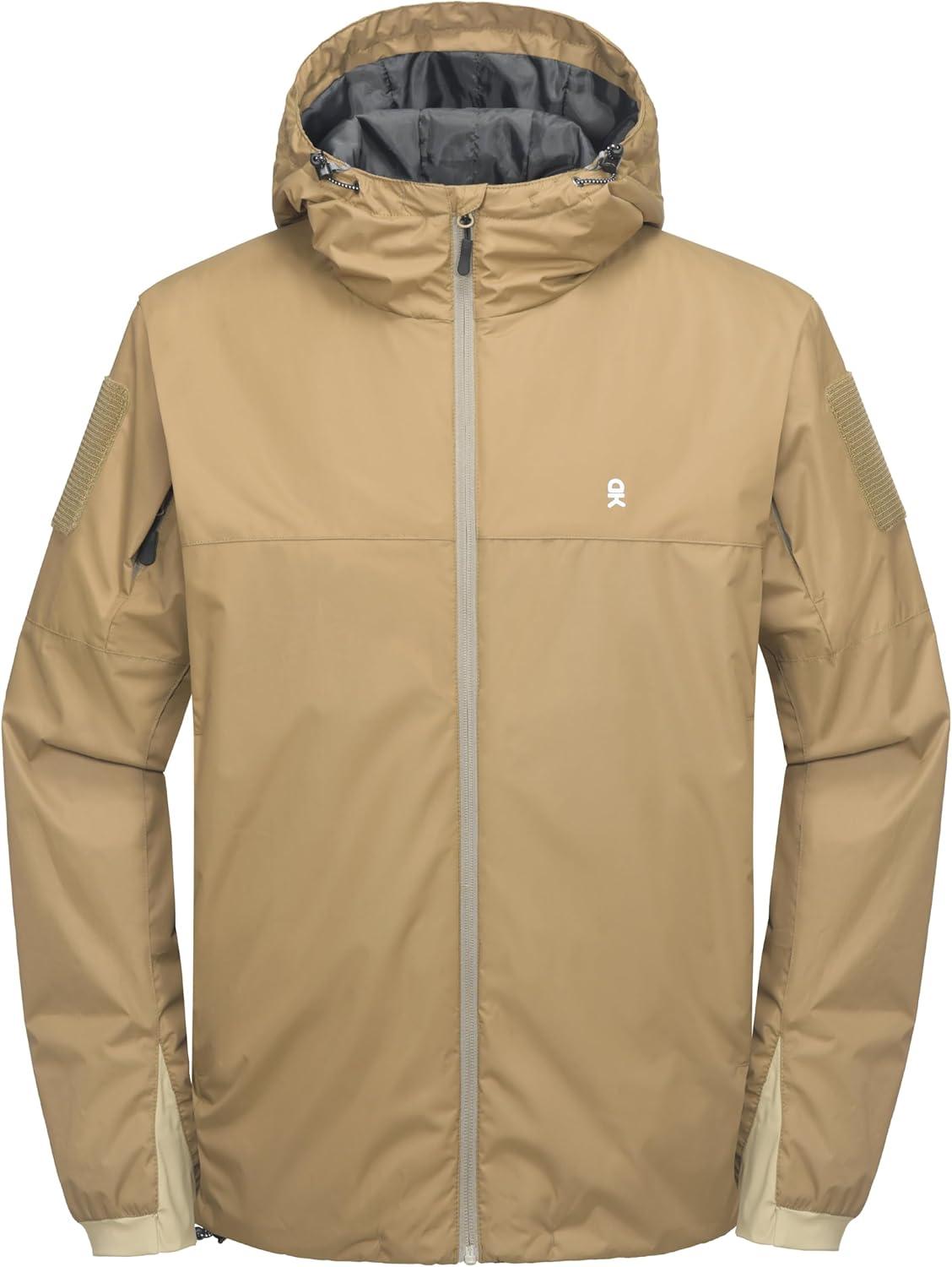 imageLittle Donkey Andy Mens Lightweight Insulated Jacket Windproof Water Resistant Warm Active Hooded Coat for Hiking OutdoorSage