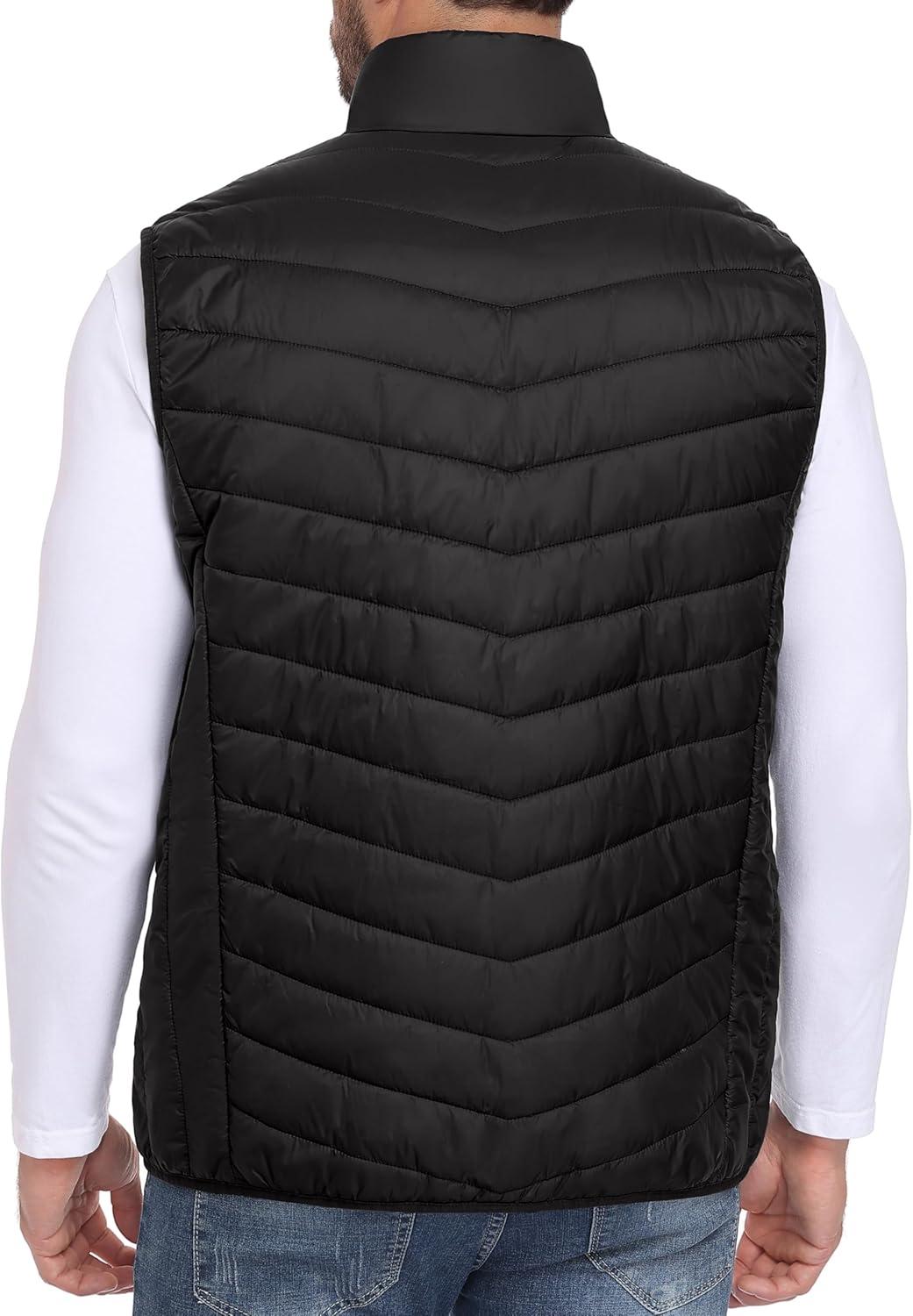 imageLittle Donkey Andy Mens Lightweight Packable Puffer Vest Outerwear Warm Quilted Sleeveless Jacket for Golf Running CasualBlack