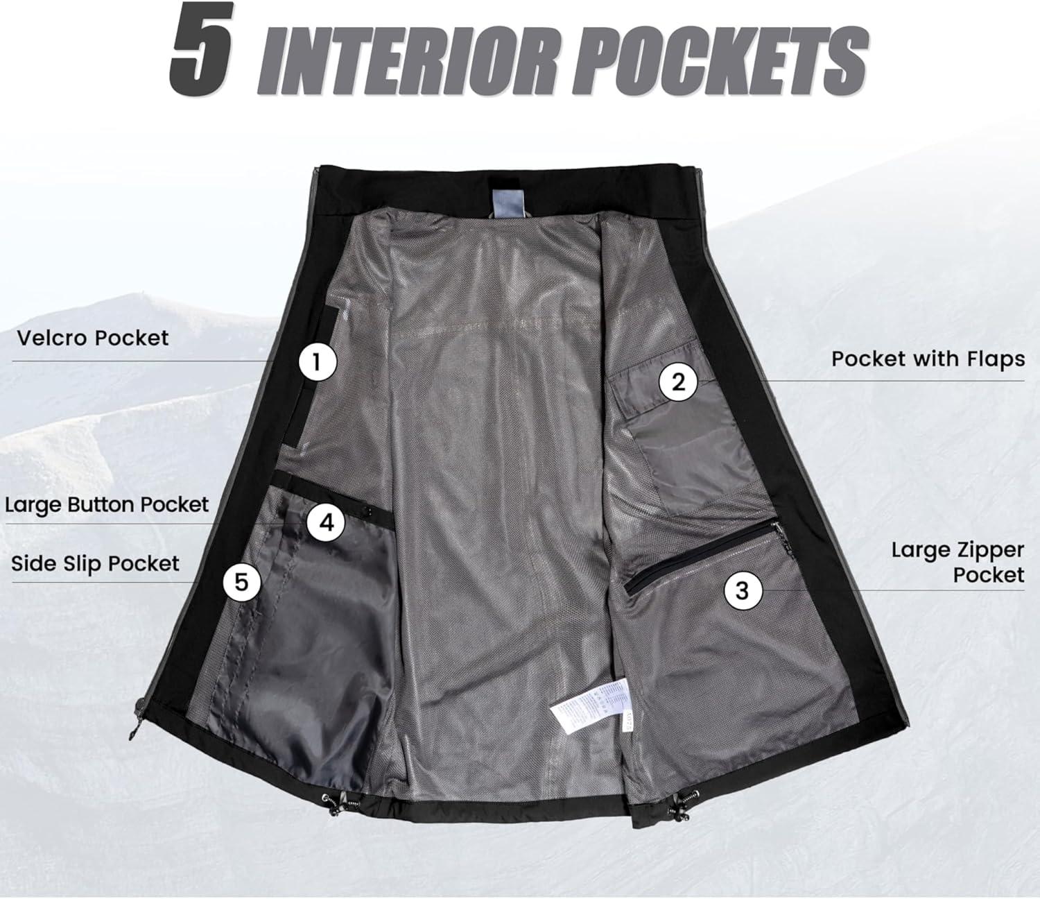 imageLittle Donkey Andy Mens Lightweight Quick Dry Vest Windproof Sleeveless Jacket with 11 Pockets for Travel Fishing HikingBlack