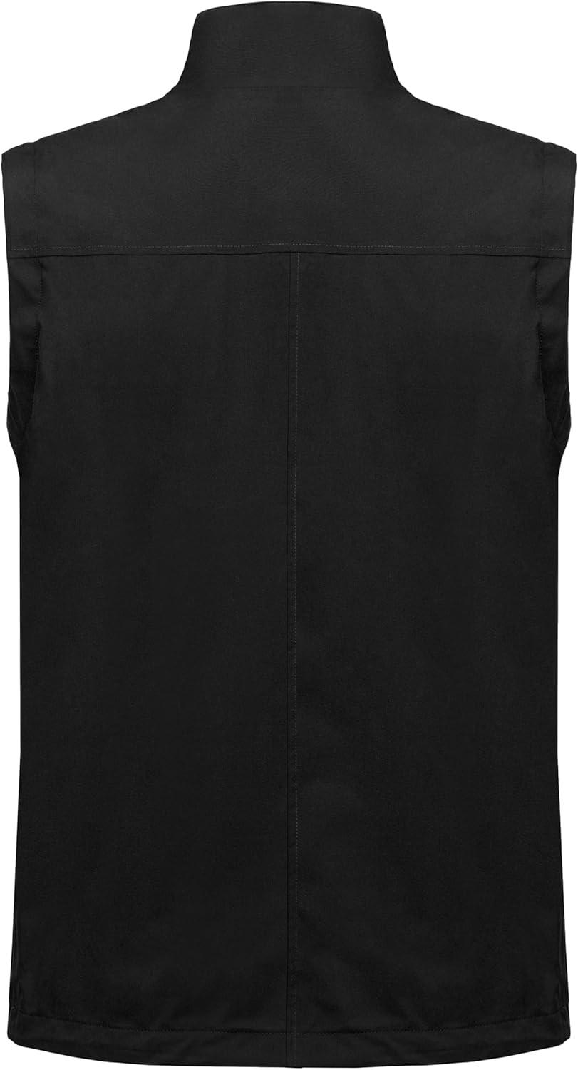 imageLittle Donkey Andy Mens Lightweight Quick Dry Vest Windproof Sleeveless Jacket with 11 Pockets for Travel Fishing HikingBlack