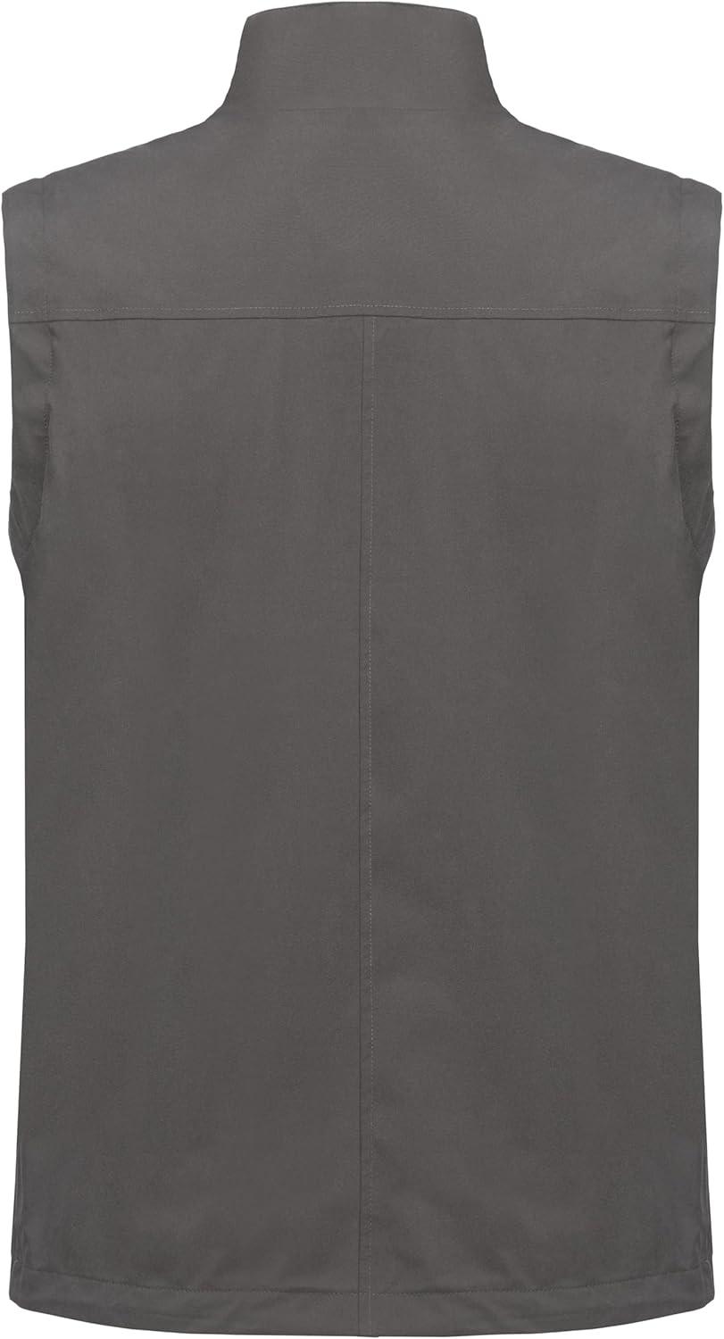imageLittle Donkey Andy Mens Lightweight Quick Dry Vest Windproof Sleeveless Jacket with 11 Pockets for Travel Fishing HikingDark Grey