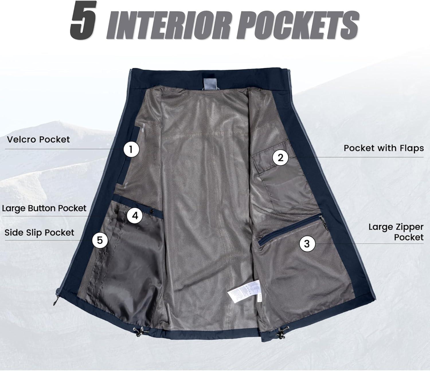 imageLittle Donkey Andy Mens Lightweight Quick Dry Vest Windproof Sleeveless Jacket with 11 Pockets for Travel Fishing HikingDeep Blue