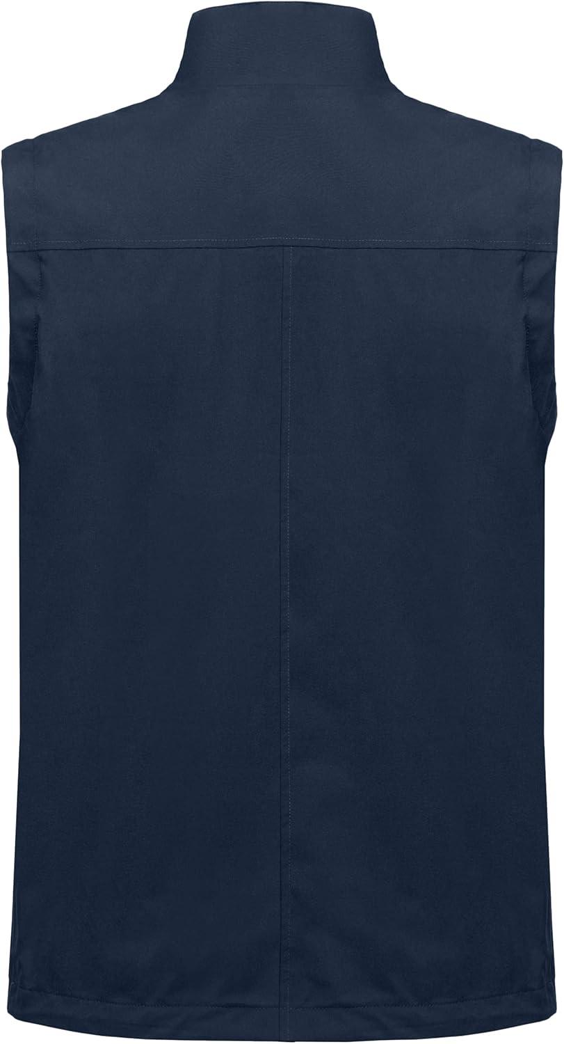 imageLittle Donkey Andy Mens Lightweight Quick Dry Vest Windproof Sleeveless Jacket with 11 Pockets for Travel Fishing HikingDeep Blue