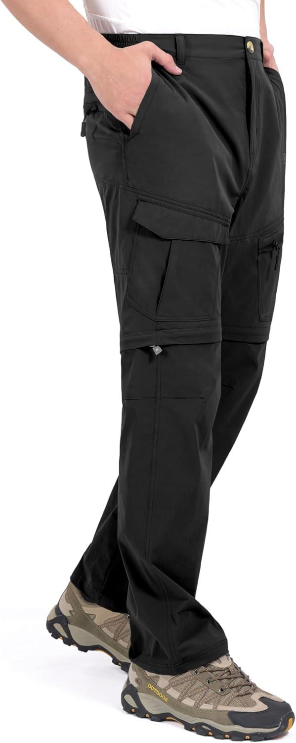 imageLittle Donkey Andy Mens Outdoor Sports Two Section Trousers Mountaineering Hiking HikingOne Zipoff Black