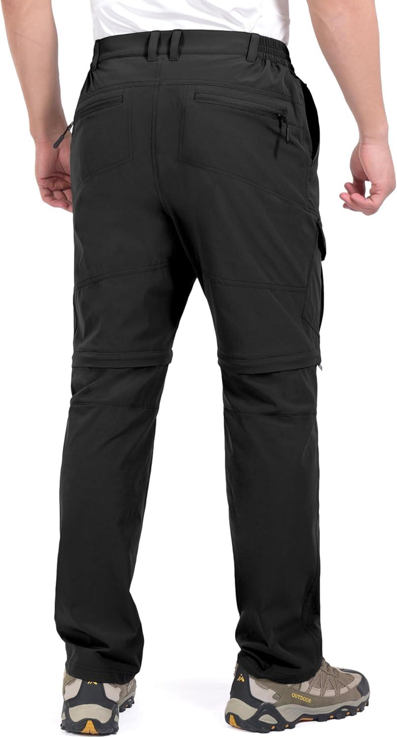 imageLittle Donkey Andy Mens Outdoor Sports Two Section Trousers Mountaineering Hiking HikingOne Zipoff Black