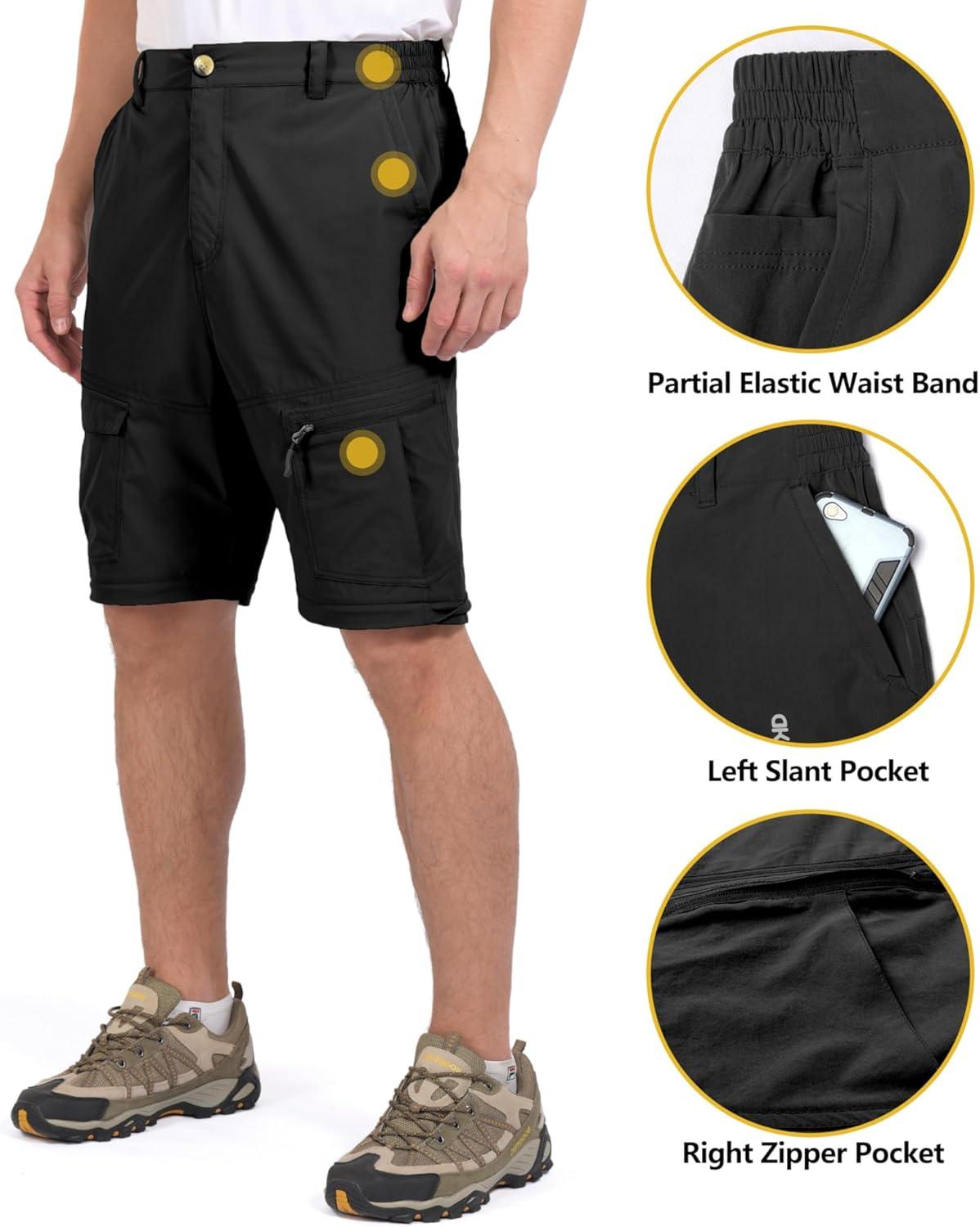 imageLittle Donkey Andy Mens Outdoor Sports Two Section Trousers Mountaineering Hiking HikingOne Zipoff Black