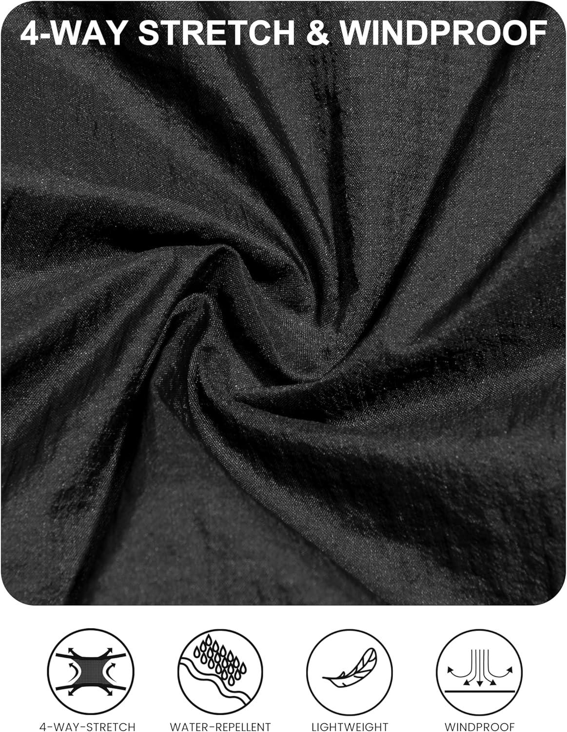 imageLittle Donkey Andy Mens Packable Lightweight Hooded Jacket Windproof Breathable Windbreaker Jacket for Hiking RunningBlack