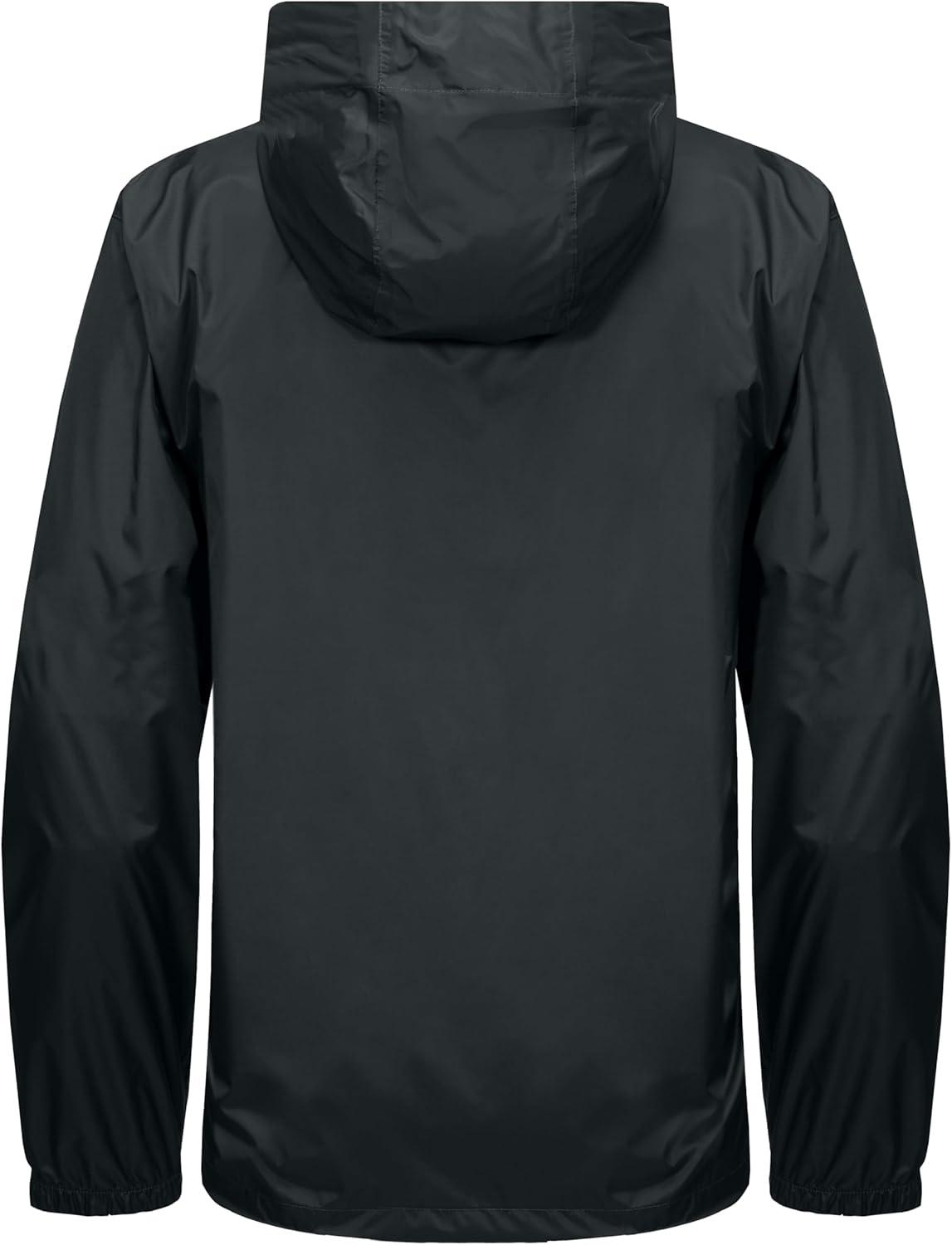 imageLittle Donkey Andy Mens Packable Rain Jacket Windbreaker Waterproof Lightweight Rain Coat with Hood for Golf Cycling HikingGray
