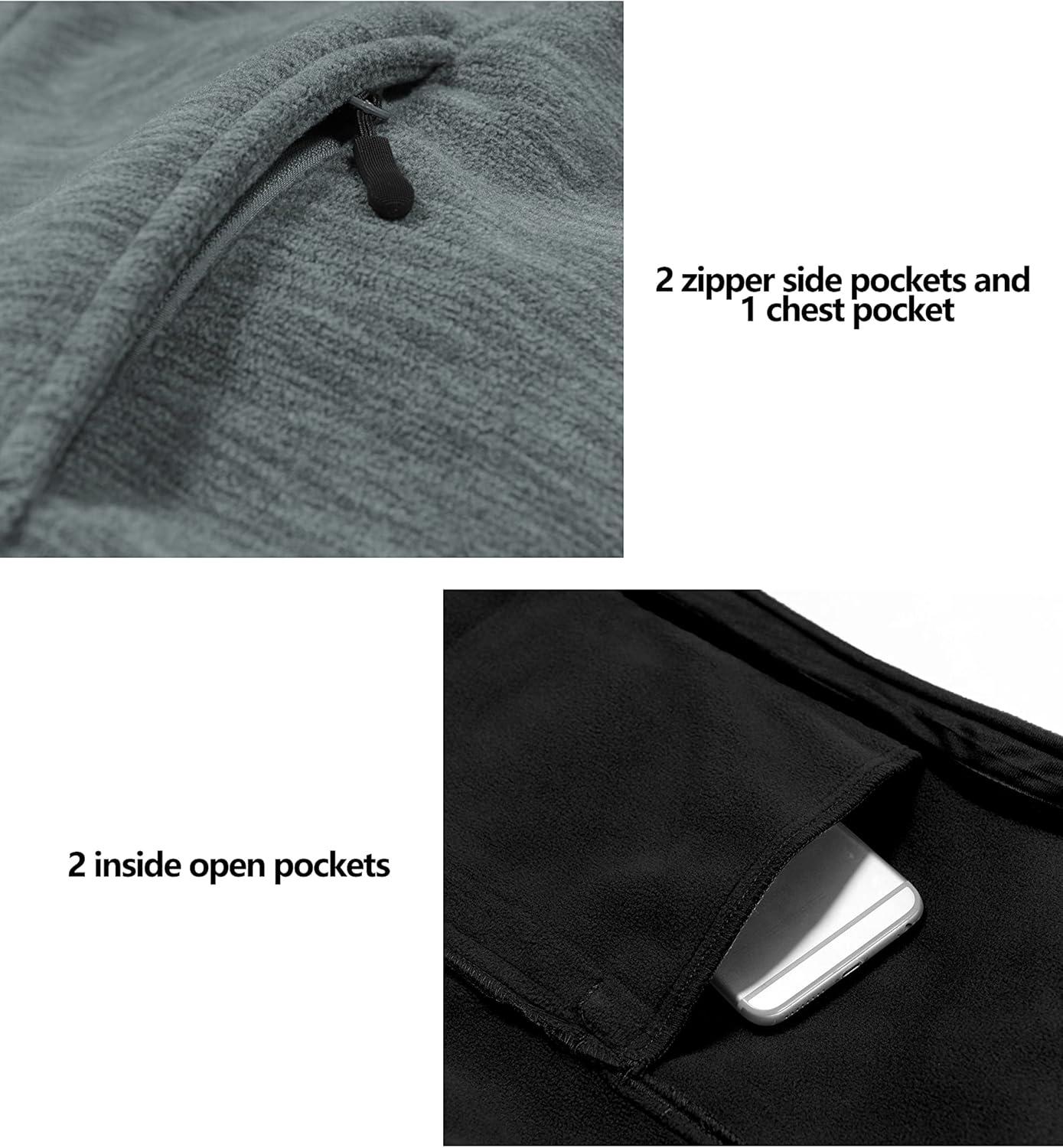 imageLittle Donkey Andy Mens Polar Warm Fleece Jackets for Hiking Travel Casual WinterMineral Blue Heather