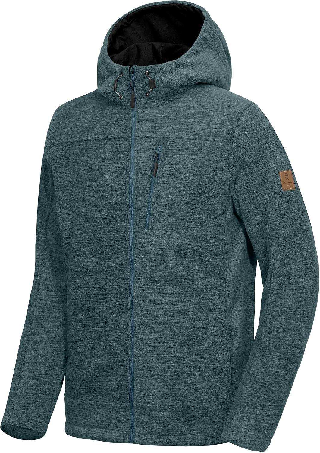 imageLittle Donkey Andy Mens Polar Warm Fleece Jackets for Hiking Travel Casual WinterMineral Blue Heather