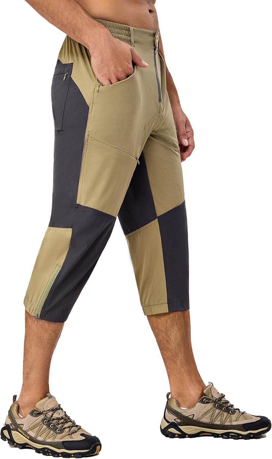 imageLittle Donkey Andy Mens Quick Dry 34 Pants Capri Shorts Lightweight Hiking Running Travel Casual