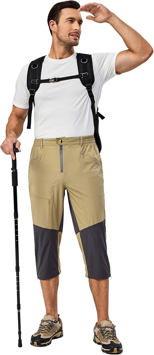 imageLittle Donkey Andy Mens Quick Dry 34 Pants Capri Shorts Lightweight Hiking Running Travel Casual