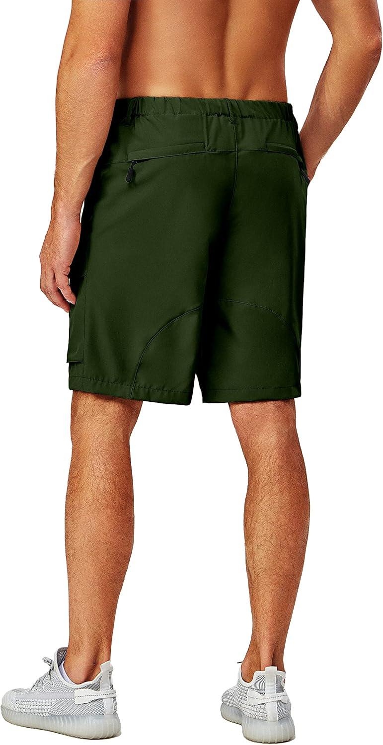 imageLittle Donkey Andy Mens Stretch Quick Dry Cargo Shorts for Hiking Camping Travel Army Green Size M