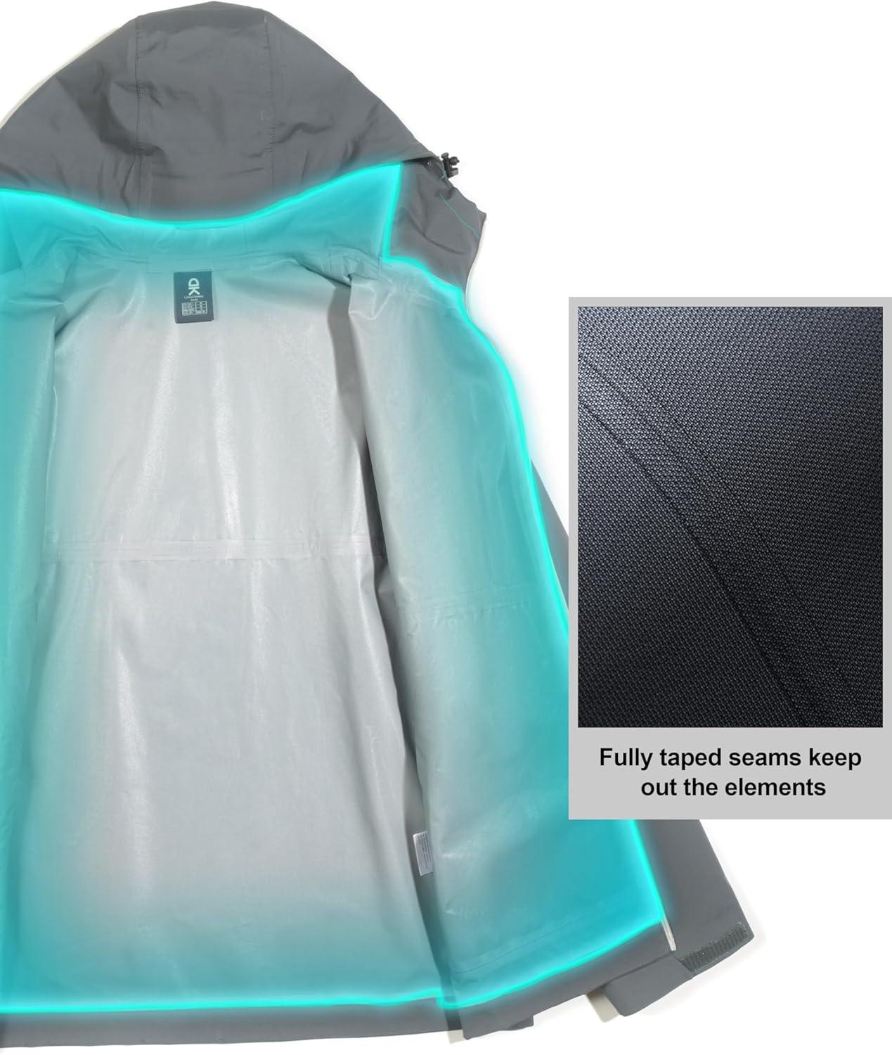 imageLittle Donkey Andy Mens Waterproof Rain Jacket HighPerfomance Lightweight Rain Shell for Golf Hiking SXXLF2grey
