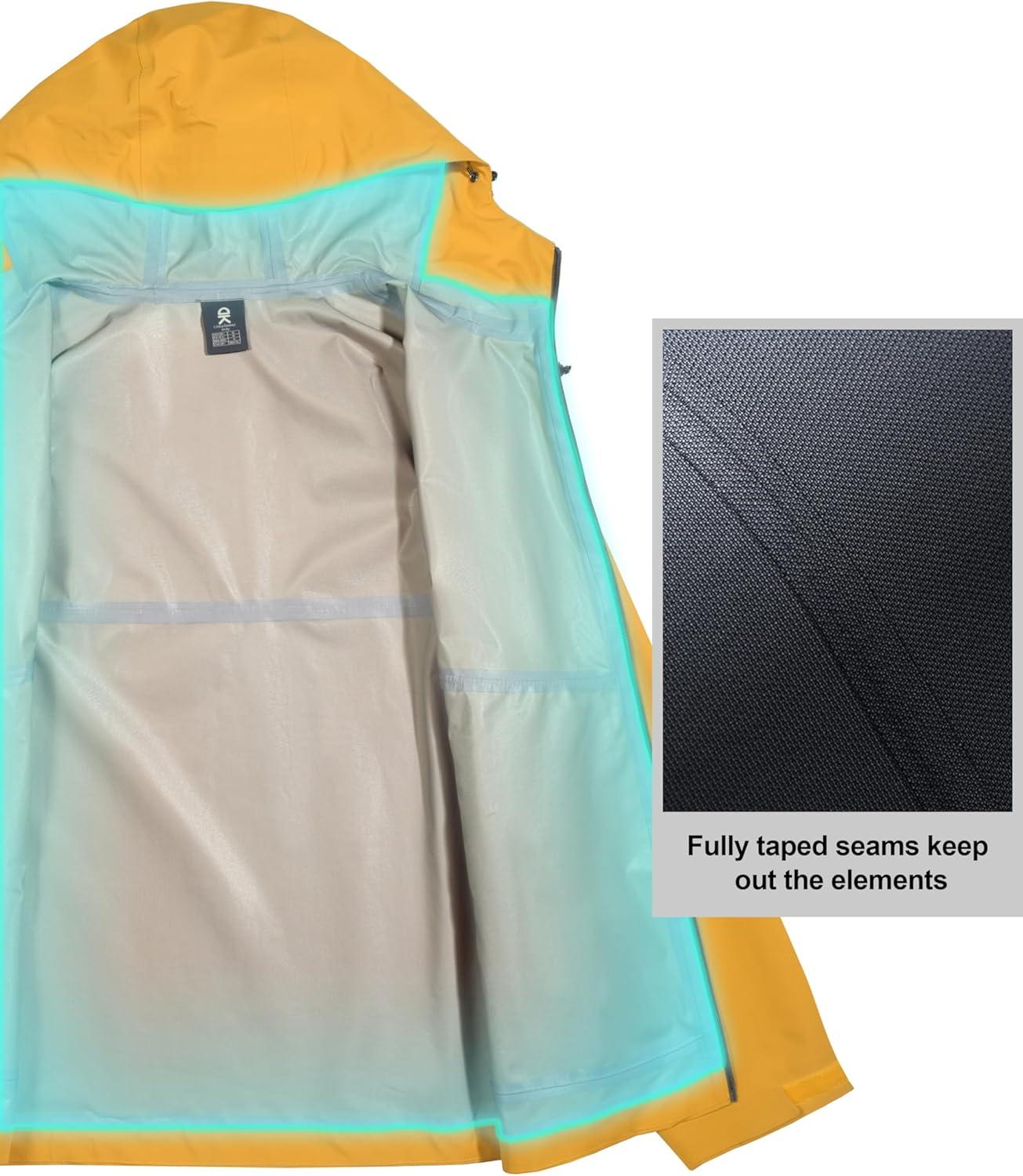 imageLittle Donkey Andy Mens Waterproof Rain Jacket HighPerfomance Lightweight Rain Shell for Golf Hiking SXXLF4golden