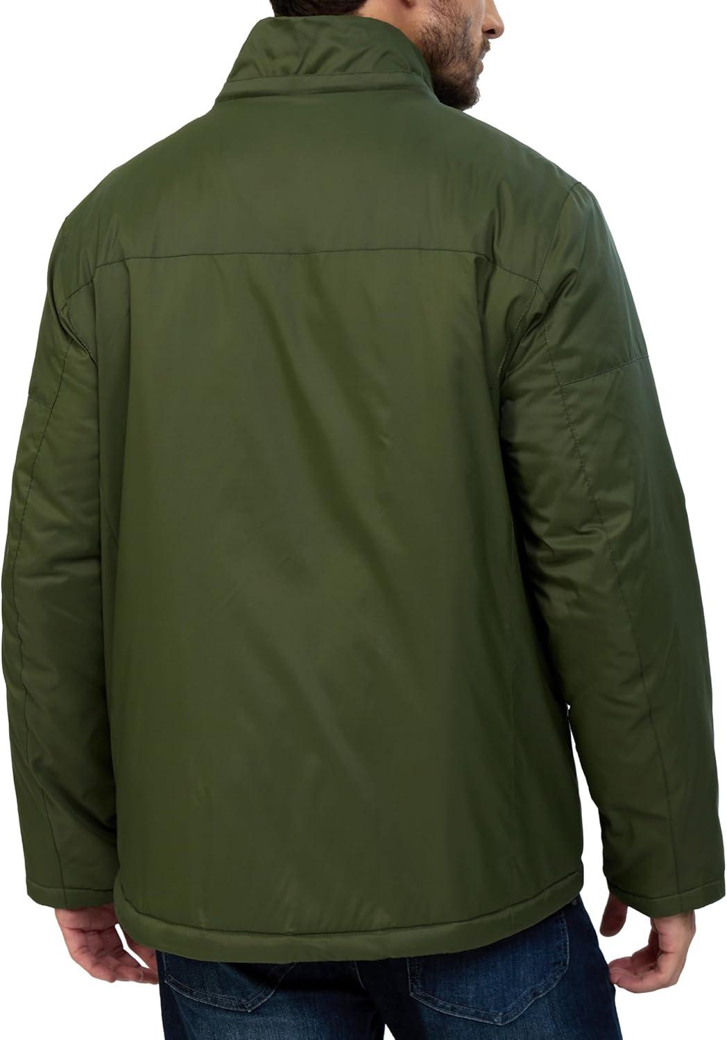 imageLittle Donkey Andy Mens Winter Heat Reflective Jackets WaterResistant Detachable hooded Insulated Thermal Ski Snow CoatArmy Green