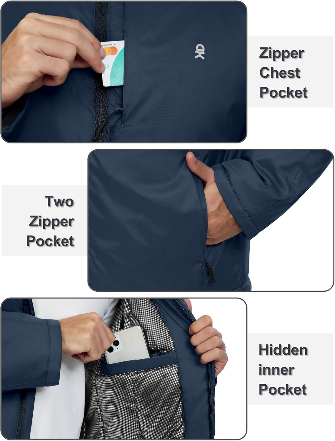 imageLittle Donkey Andy Mens Winter Heat Reflective Jackets WaterResistant Detachable hooded Insulated Thermal Ski Snow CoatDrak Blue