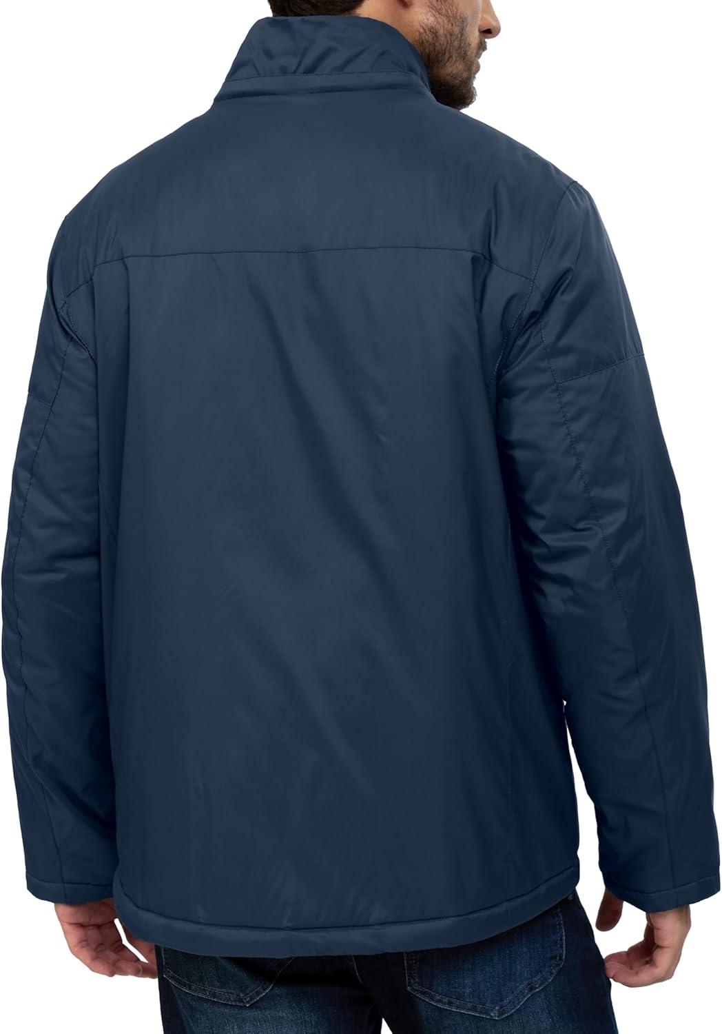 imageLittle Donkey Andy Mens Winter Heat Reflective Jackets WaterResistant Detachable hooded Insulated Thermal Ski Snow CoatDrak Blue