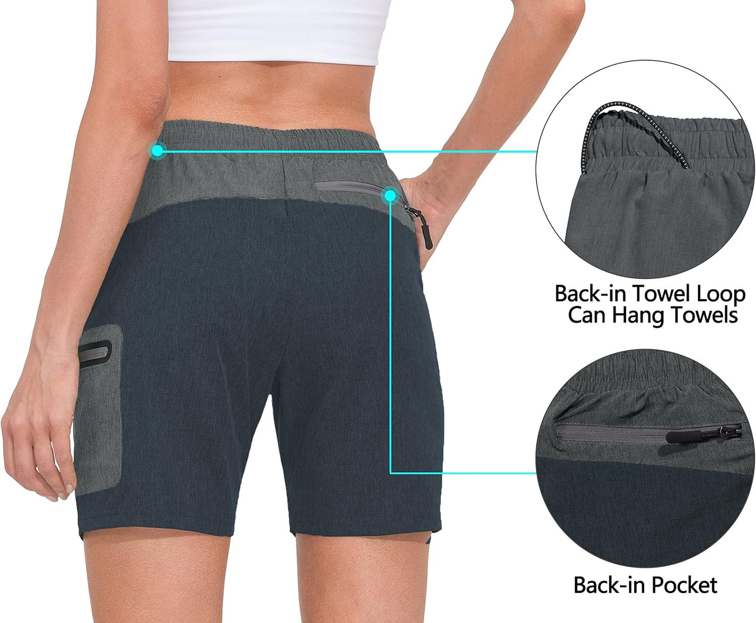 imageLittle Donkey Andy Womens 7 Inches Quick Dry Golf Shorts Stretch Athletic Shorts with Liner LaserCutting PocketsCarbon Heather