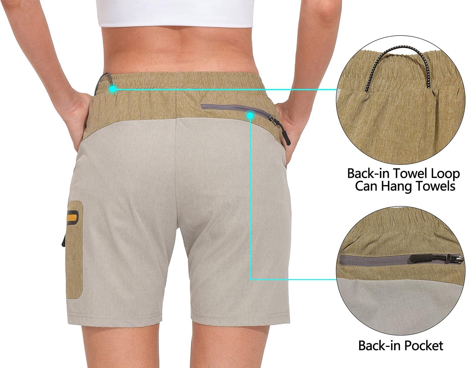 imageLittle Donkey Andy Womens 7 Inches Quick Dry Golf Shorts Stretch Athletic Shorts with Liner LaserCutting PocketsLight Gray Heather