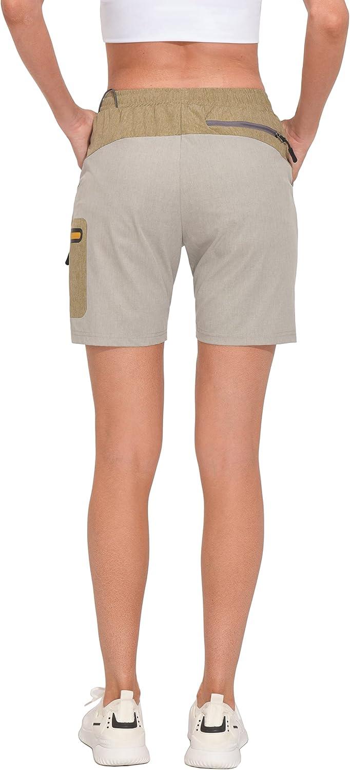imageLittle Donkey Andy Womens 7 Inches Quick Dry Golf Shorts Stretch Athletic Shorts with Liner LaserCutting PocketsLight Gray Heather