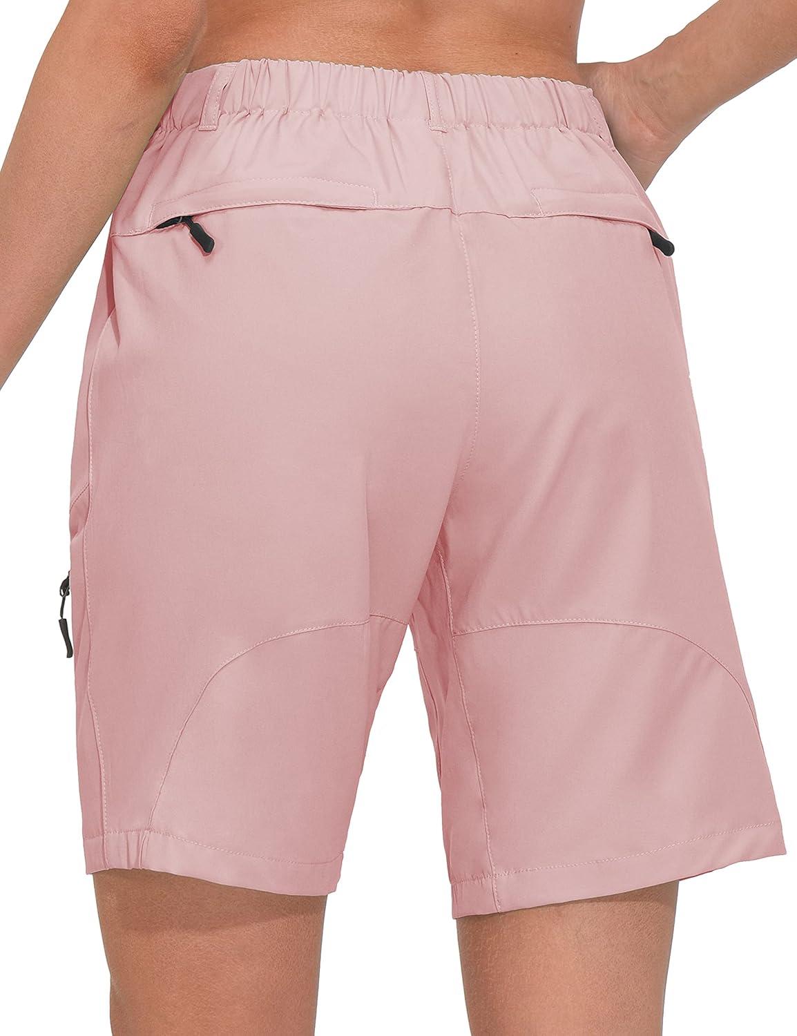 imageLittle Donkey Andy Womens 9 Inch Inseam Quick Dry Stretch Lightweight Cargo Shorts for Hiking Travel GolfPink
