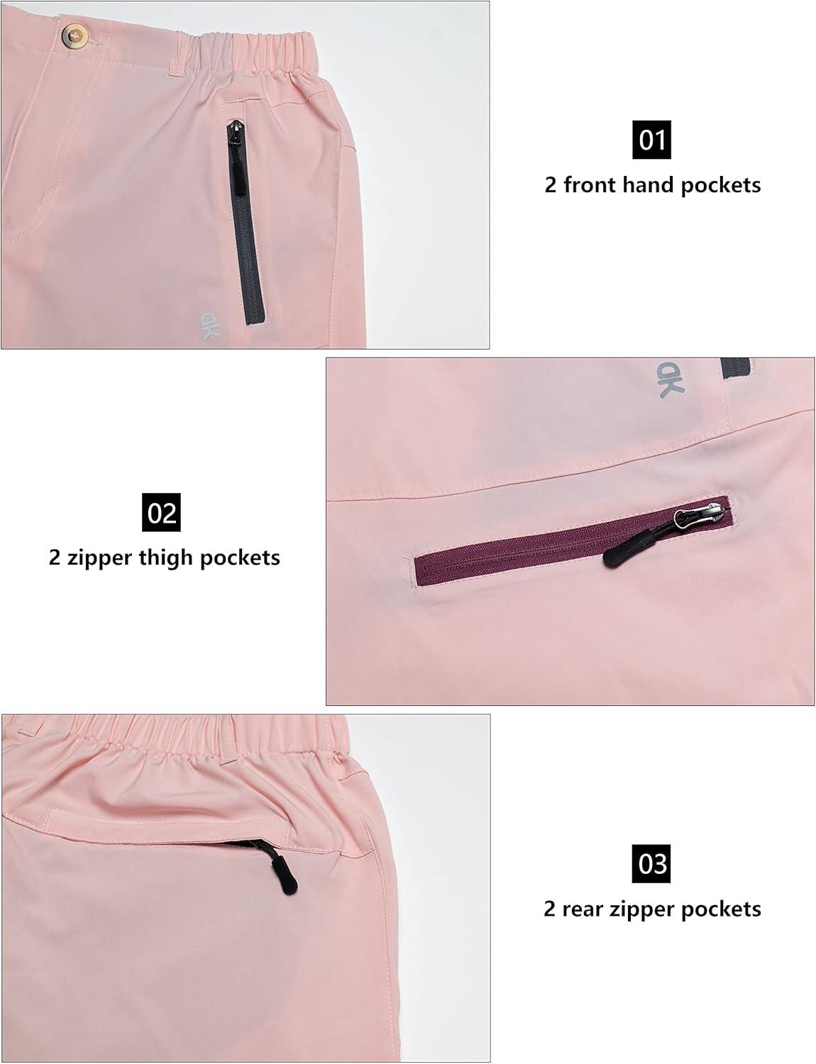 imageLittle Donkey Andy Womens 9 Inch Inseam Quick Dry Stretch Lightweight Cargo Shorts for Hiking Travel GolfPink