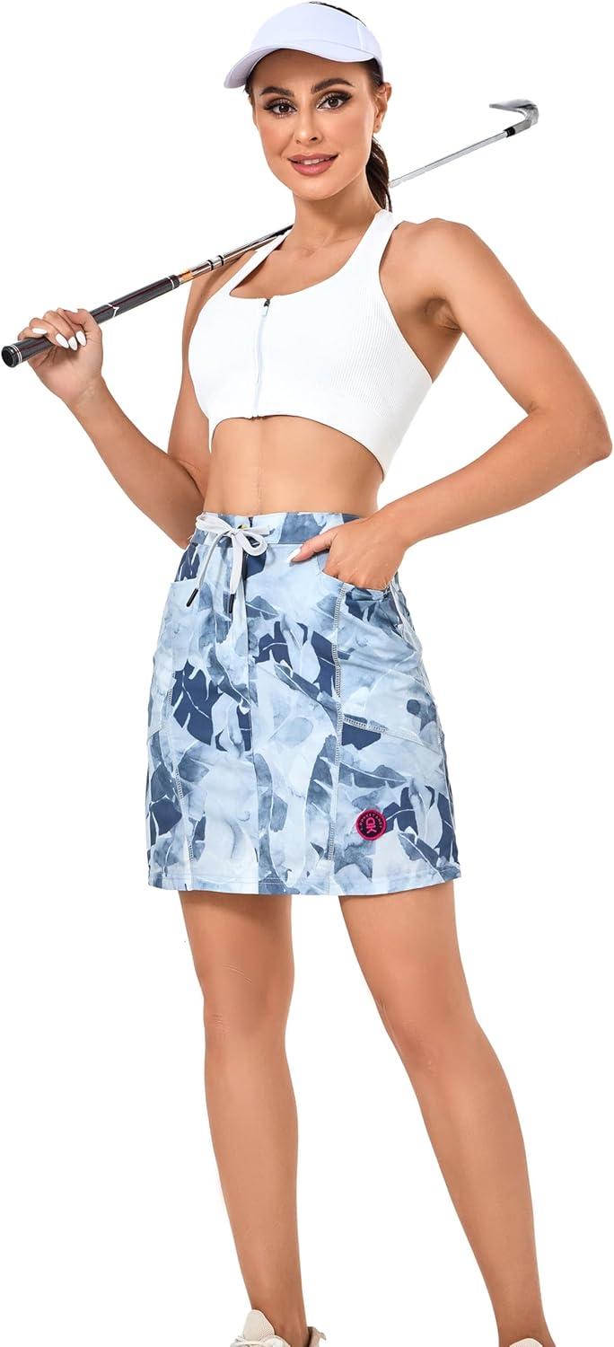 imageLittle Donkey Andy Womens Athletic Skort Skirts UPF 50 Quick Dry Golf Tennis Causal Skirt with Pockets11gray Floral