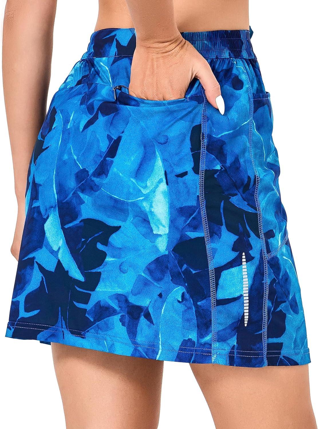 imageLittle Donkey Andy Womens Athletic Skort Skirts UPF 50 Quick Dry Golf Tennis Causal Skirt with Pockets12blue Floral