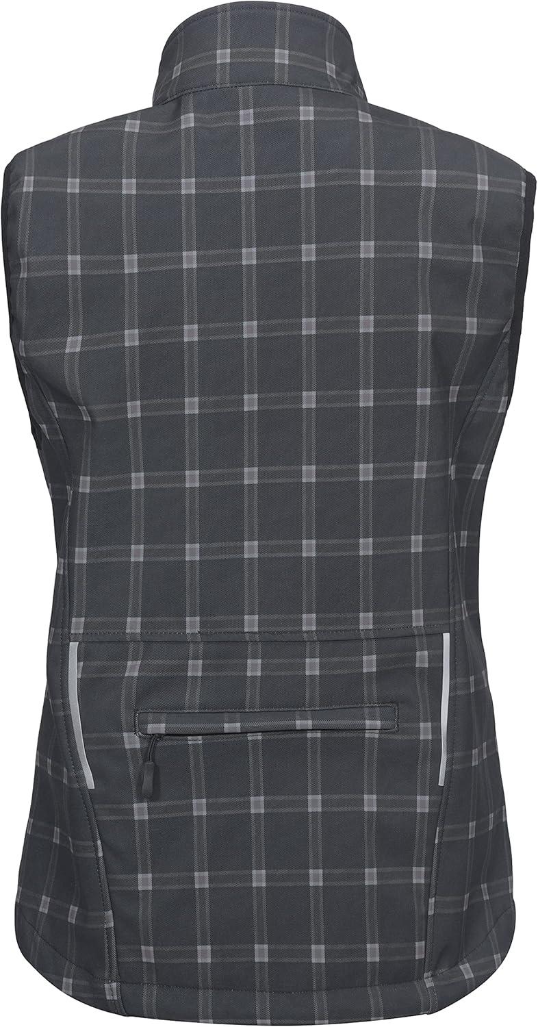 imageLittle Donkey Andy Womens Fleece Lined Softshell Vest Lightweight Windproof Sleeveless Jacket for Hiking Outdoor Travel GolfBlack Plaid
