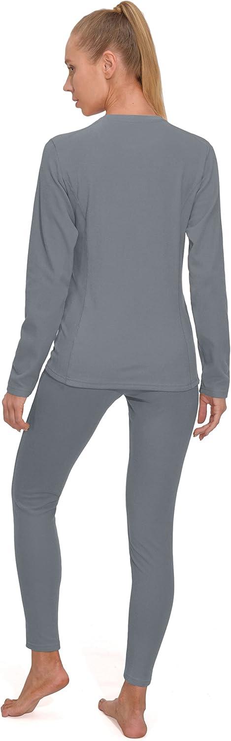 imageLittle Donkey Andy Womens Fleece Lined Thermals Underwear Set Base Layer Long Johns Cold Weather Top BottomDark Grey