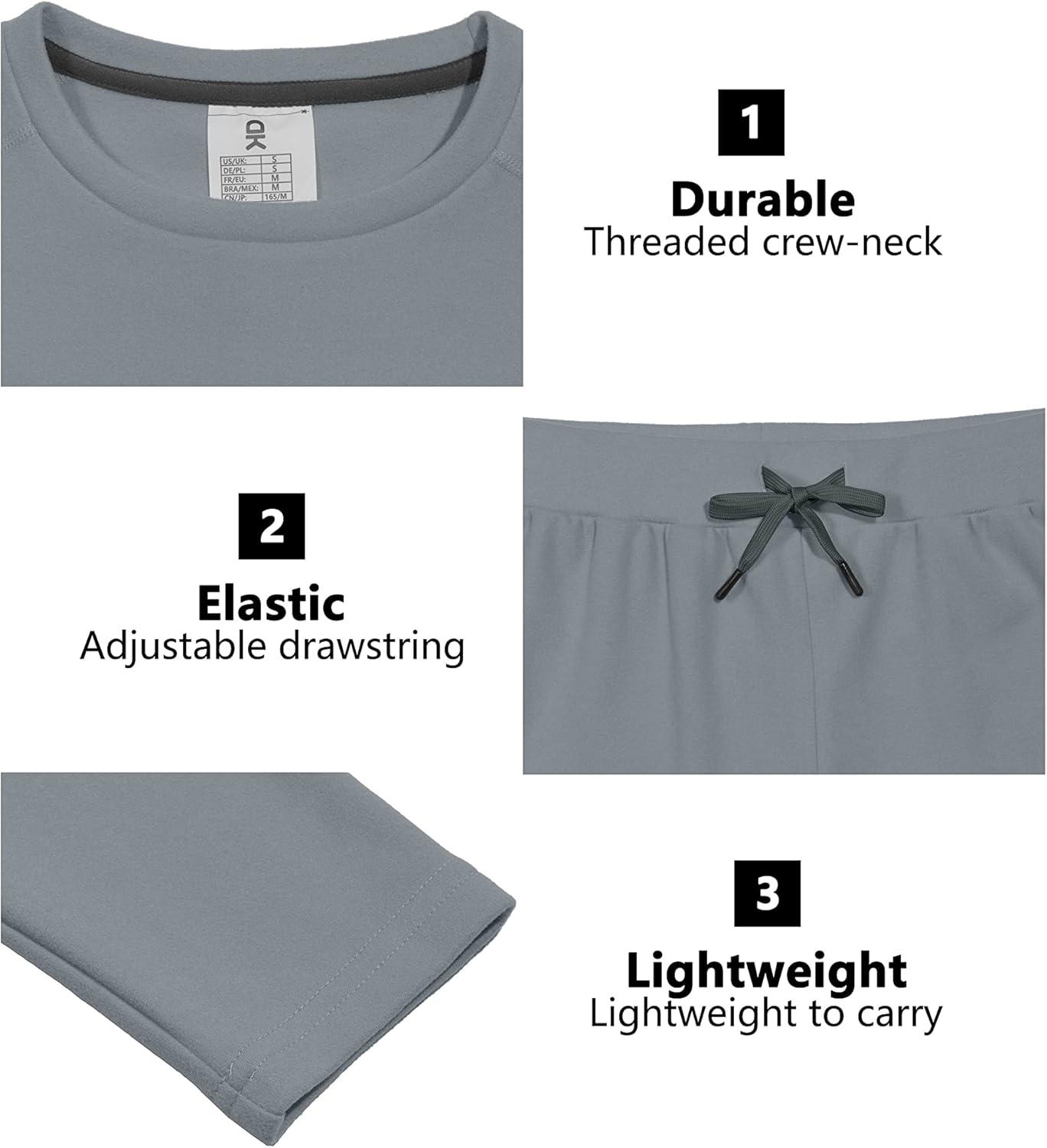 imageLittle Donkey Andy Womens Fleece Lined Thermals Underwear Set Base Layer Long Johns Cold Weather Top BottomDark Grey