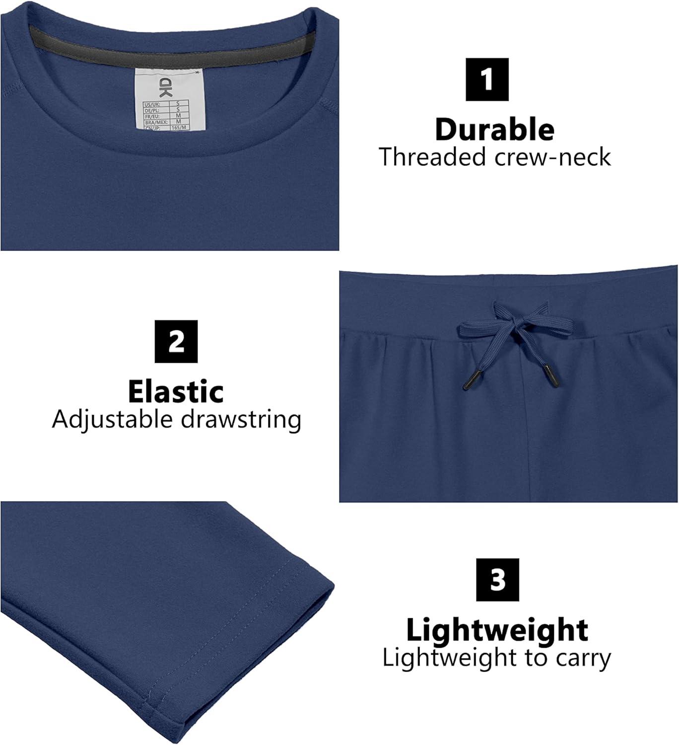 imageLittle Donkey Andy Womens Fleece Lined Thermals Underwear Set Base Layer Long Johns Cold Weather Top BottomNavy Peony