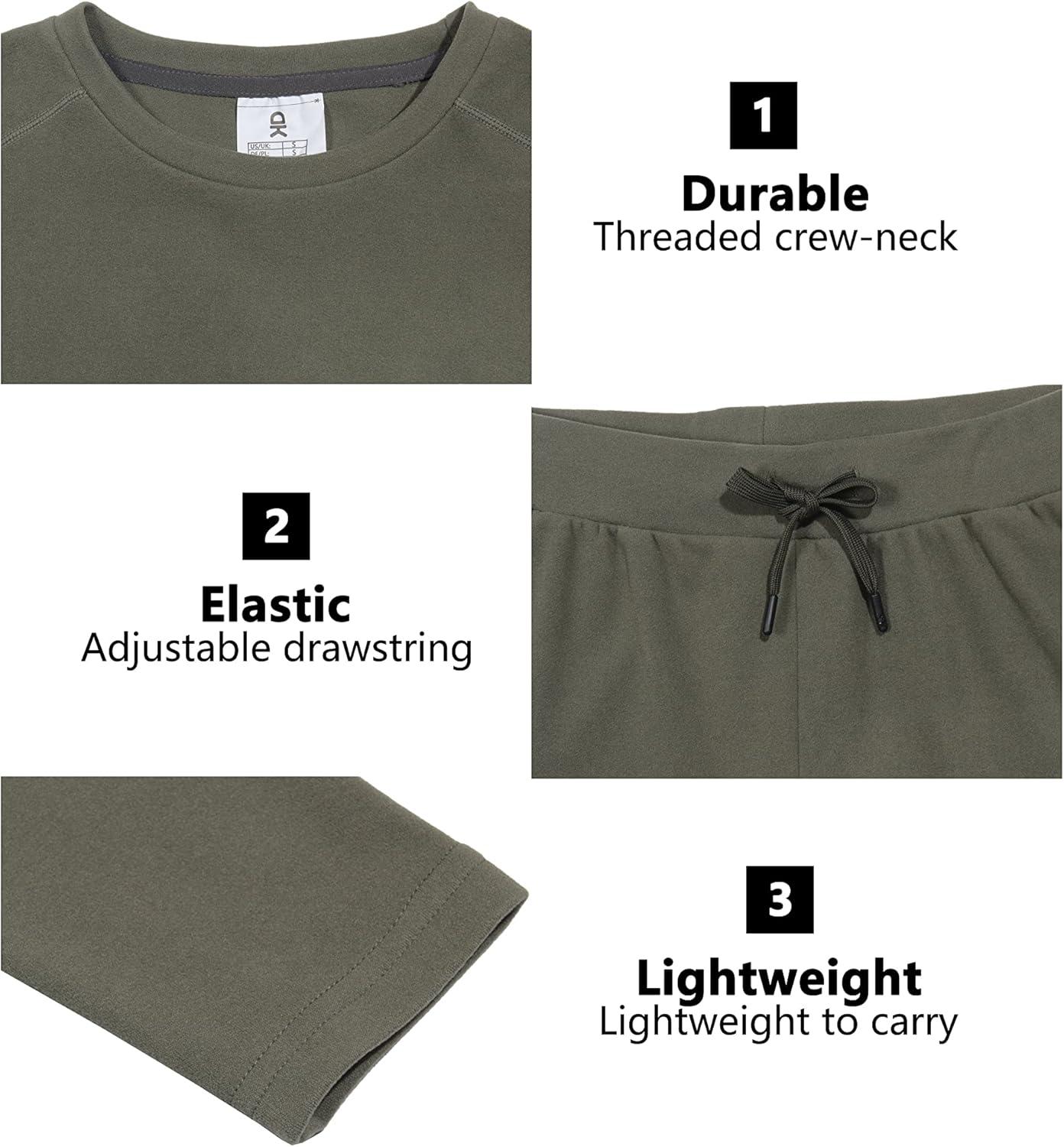 imageLittle Donkey Andy Womens Fleece Lined Thermals Underwear Set Base Layer Long Johns Cold Weather Top BottomOlive Green