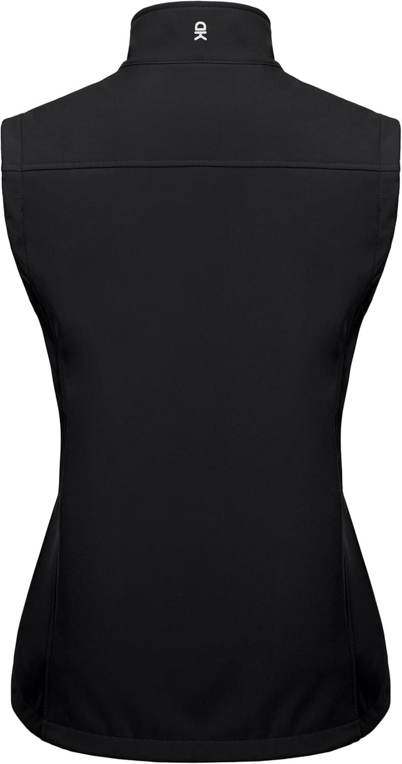 imageLittle Donkey Andy Womens Golf Vest Warm Fleece Lined Sleeveless Jacket for Hiking Travel RunningBlack4 Pockets