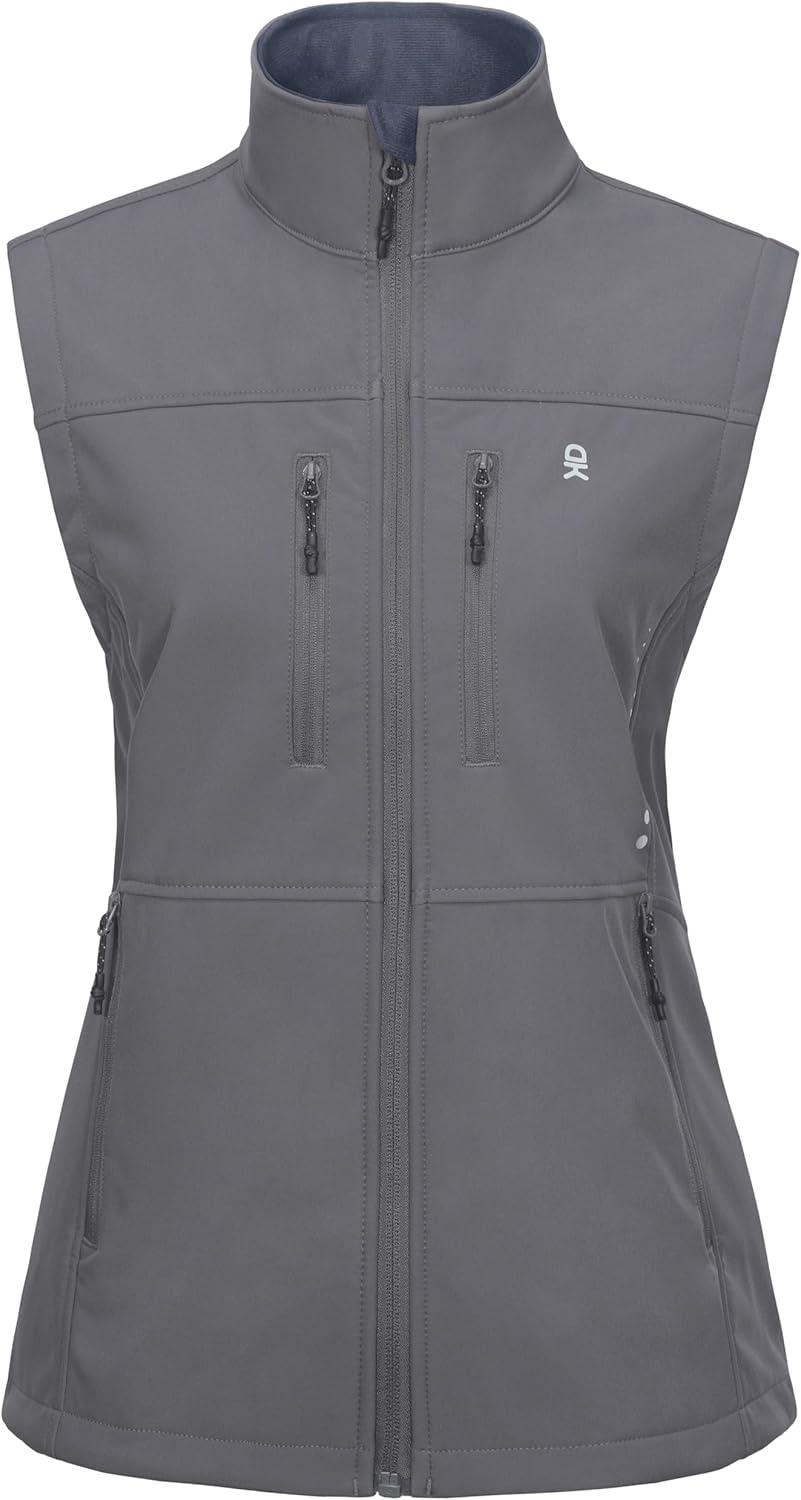 imageLittle Donkey Andy Womens Golf Vest Warm Fleece Lined Sleeveless Jacket for Hiking Travel RunningGray4 Pockets
