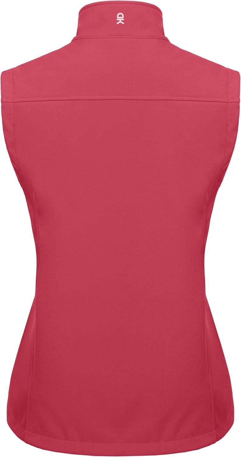 imageLittle Donkey Andy Womens Golf Vest Warm Fleece Lined Sleeveless Jacket for Hiking Travel RunningWatermelon Red4 Pockets
