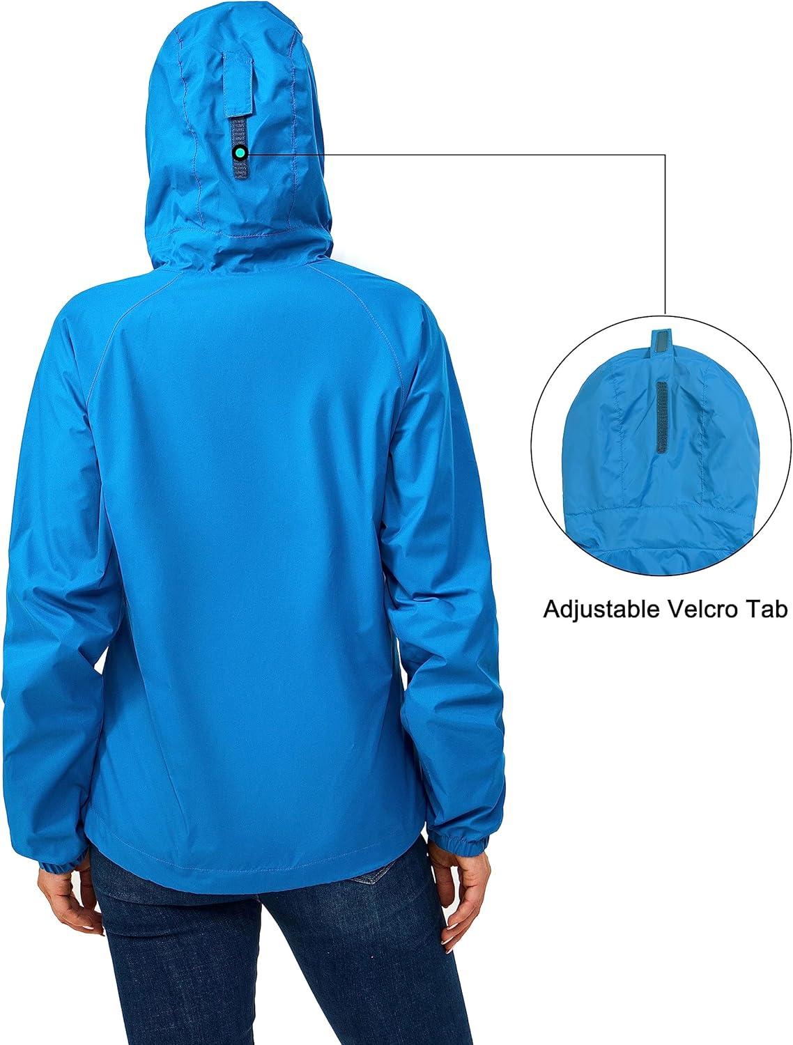 imageLittle Donkey Andy Womens Lightweight Windbreaker Zip Up Windproof Outerwear Jacket for Hiking Travel CyclingBlue Danube