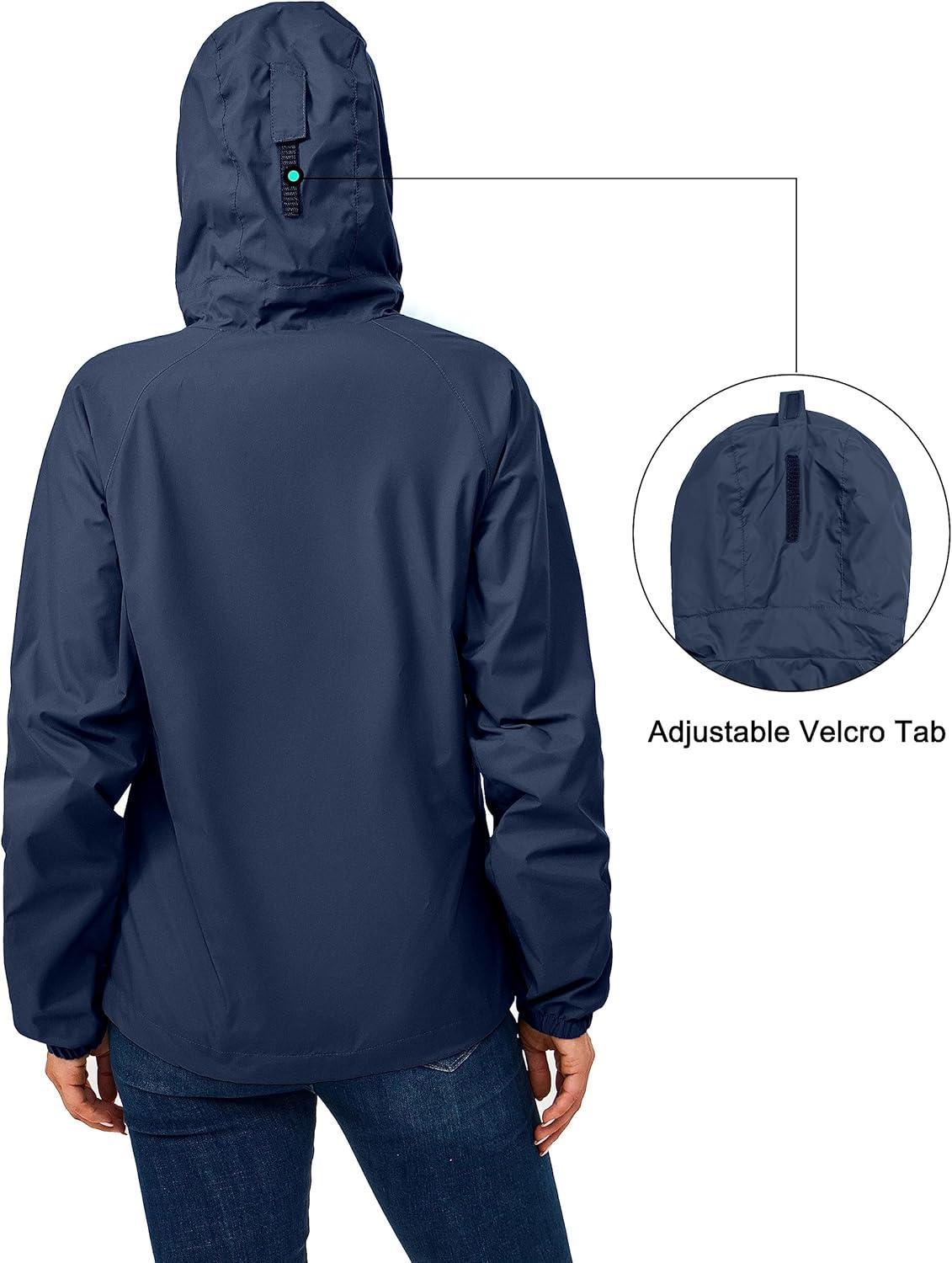 imageLittle Donkey Andy Womens Lightweight Windbreaker Zip Up Windproof Outerwear Jacket for Hiking Travel CyclingDark Blue