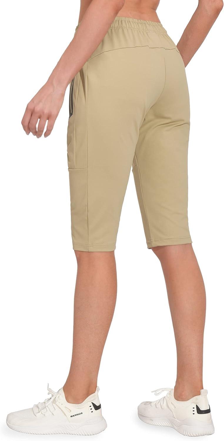 imageLittle Donkey Andy Womens Quick Dry Cool Capri Pants with Stretch Drawstring Summer Hiking Running Shorts