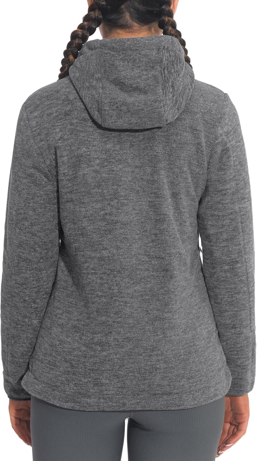 imageLittle Donkey Andy Womens Reversible Long Fleece Jacket Full Zip Polar Fleece Hoodie Lightweight Soft Warm Winter CoatDark Grey HeatherGranite Gray