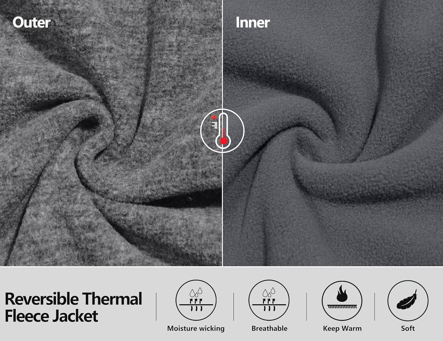 imageLittle Donkey Andy Womens Reversible Long Fleece Jacket Full Zip Polar Fleece Hoodie Lightweight Soft Warm Winter CoatDark Grey HeatherGranite Gray