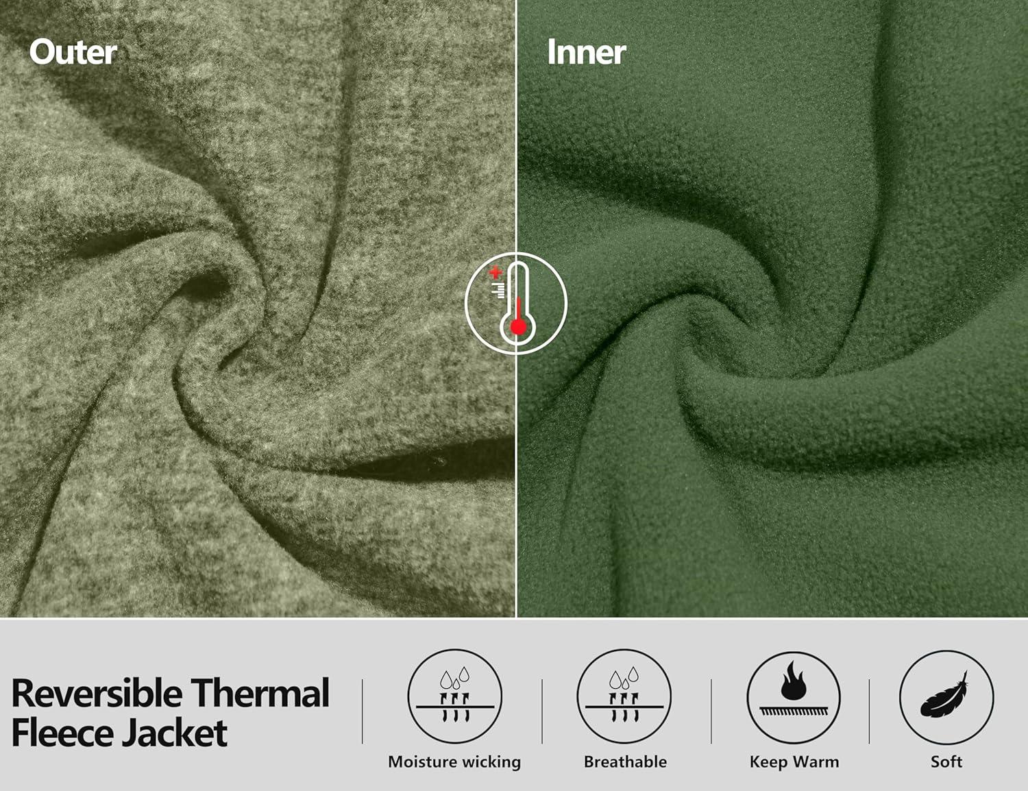 imageLittle Donkey Andy Womens Reversible Long Fleece Jacket Full Zip Polar Fleece Hoodie Lightweight Soft Warm Winter CoatOlive HeatherOlive
