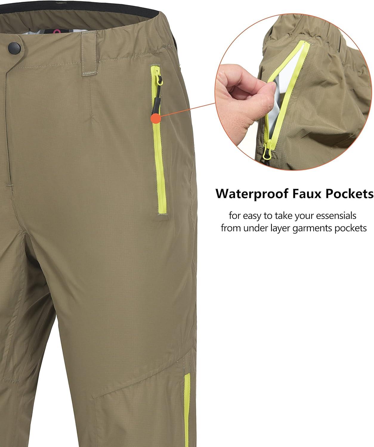 imageLittle Donkey Andy Womens Waterproof Lightweight Rain Pants Rainproof Overpants Hiking Golf OutdoorSage